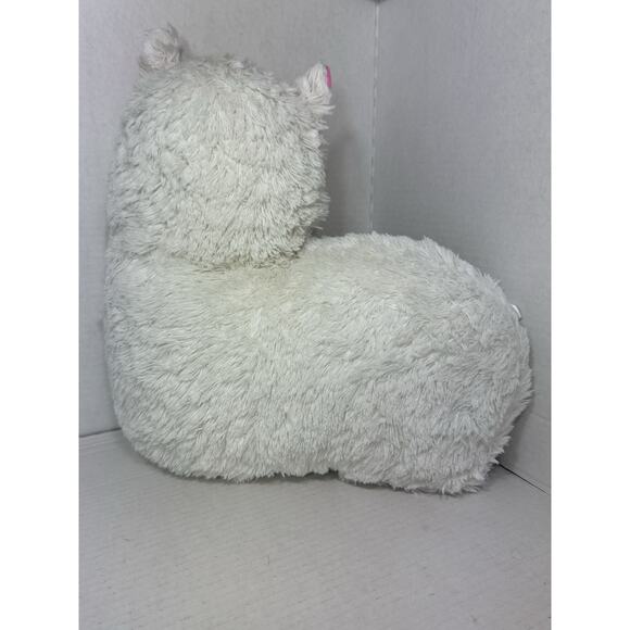 Llama Pillow Plush Pink & White Stuffed Animal 2 Scoops - Picture 5 of 8